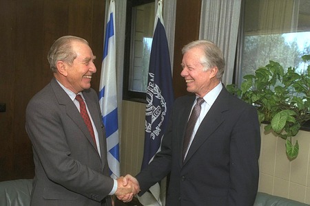 US President Jimmy Carter and Chaim Herzog in Jerusalem